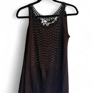 Pretty Polly Black Linen Blend Top